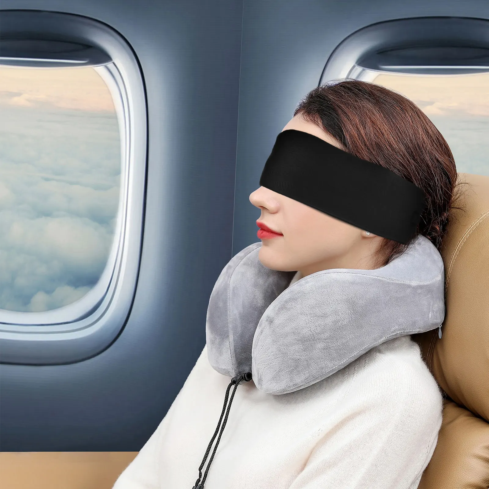 

Sleep Eye Mask Adjustable Blackout Light Blocking Ergonomic Design Soft Breathable Fabric for Sleeping Travel Airplane Home Use
