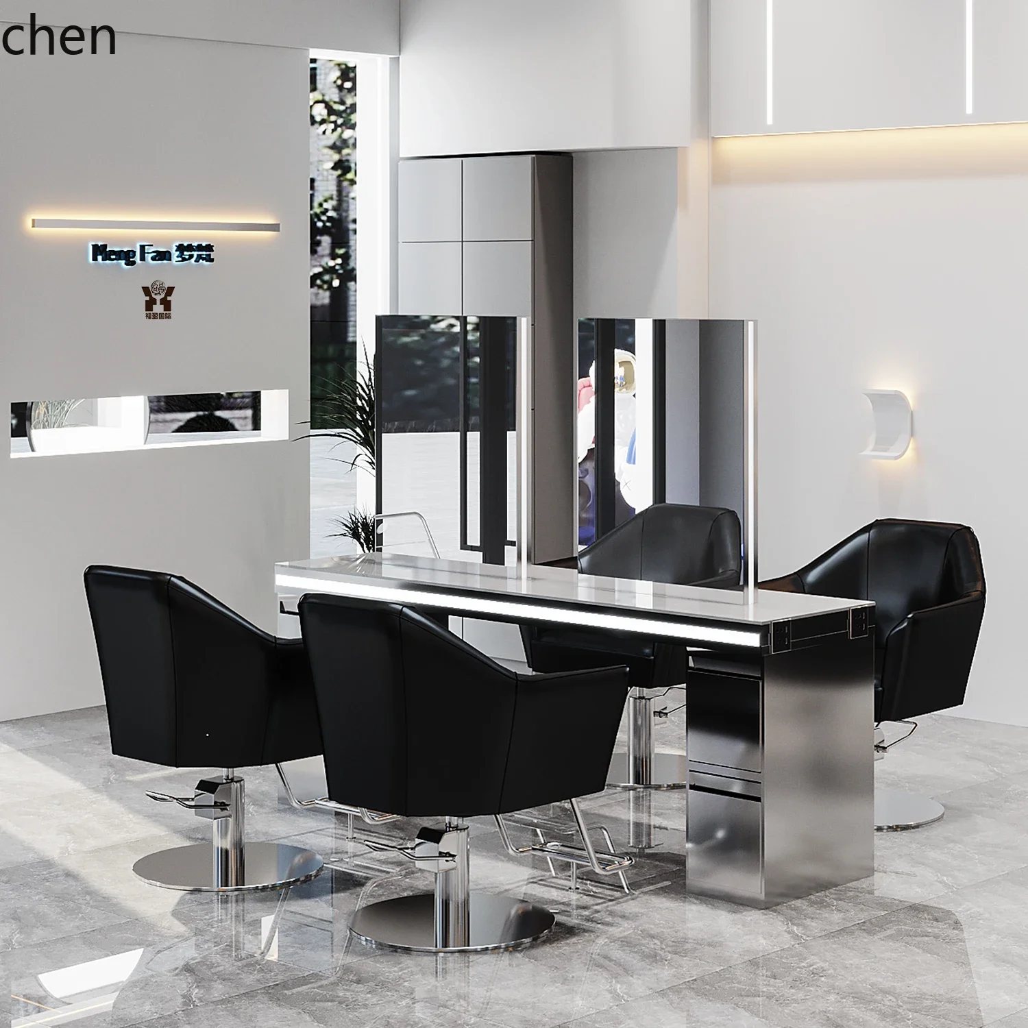 C6.15 high-end barber shop mirror table hair salon special perm and dyeing area hair cutting mirror tide shop