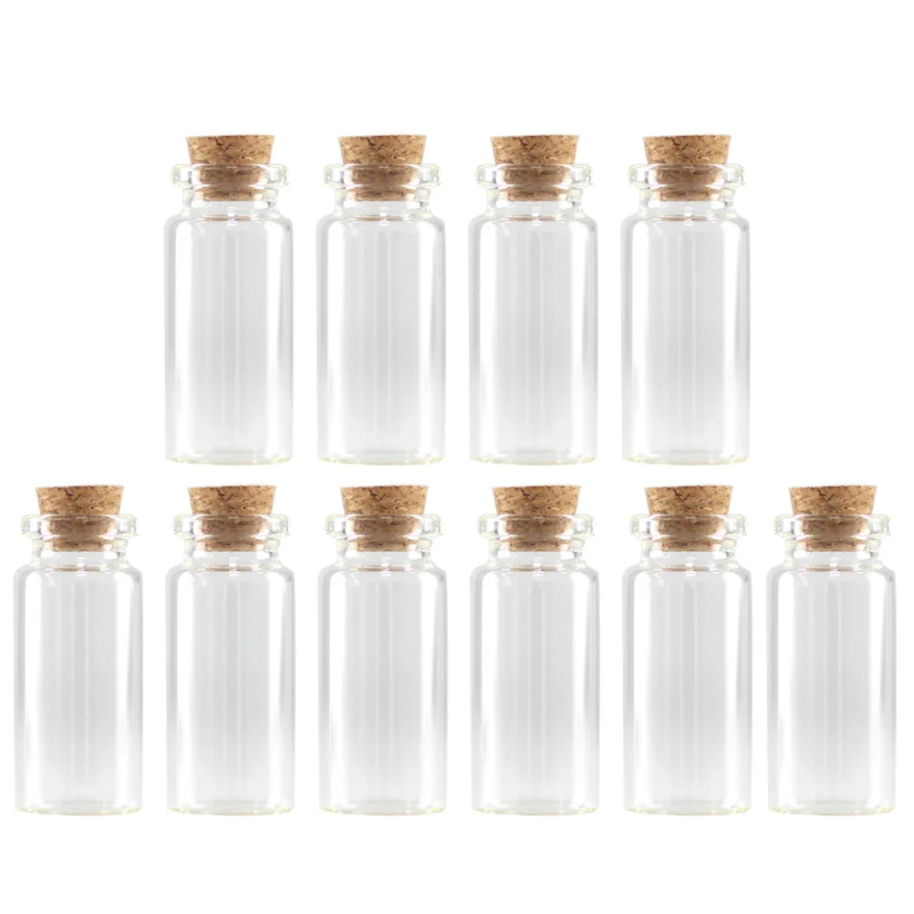 

100 Pcs Con Snap Cork Bottle Corks Storage Bottles with Wood Glass Clear Container