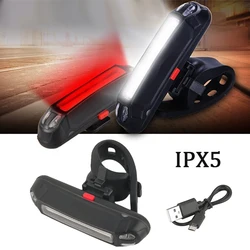 Bicycle Light Mtb Taillight Led USB Charging Bike Warning Light Rain Proof Mountain Bike Lamp Flashlight Riding Equipment