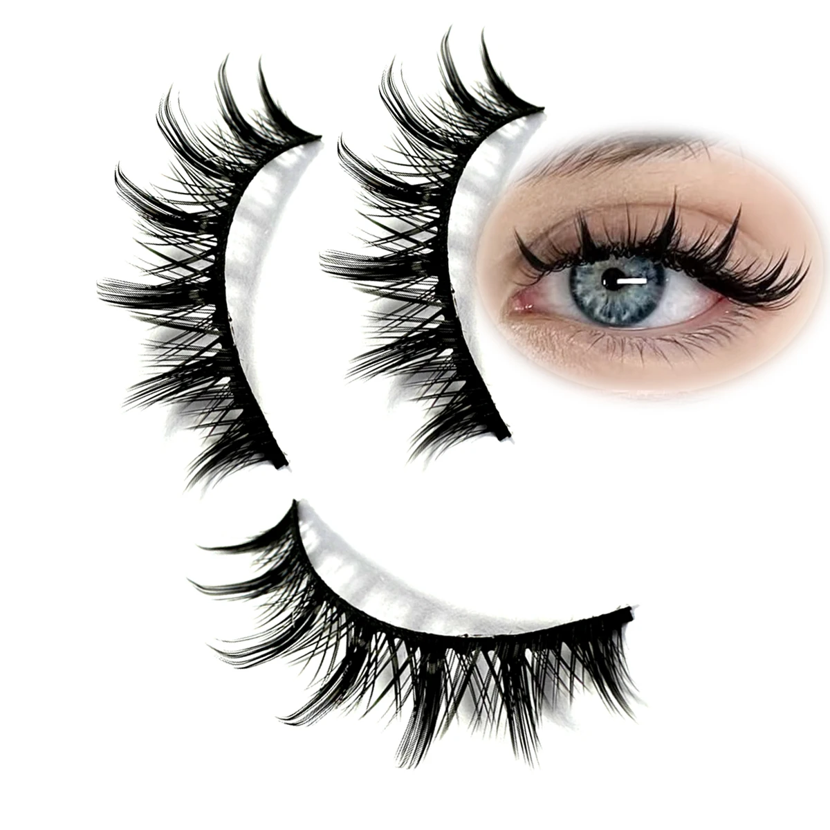 Eyelashes 10 Pairs Mange Lashes 3D Cat Eye Lashes Faux Mink Lashes Natural Fluffy False Eyelashes Wispy Makeup Tools