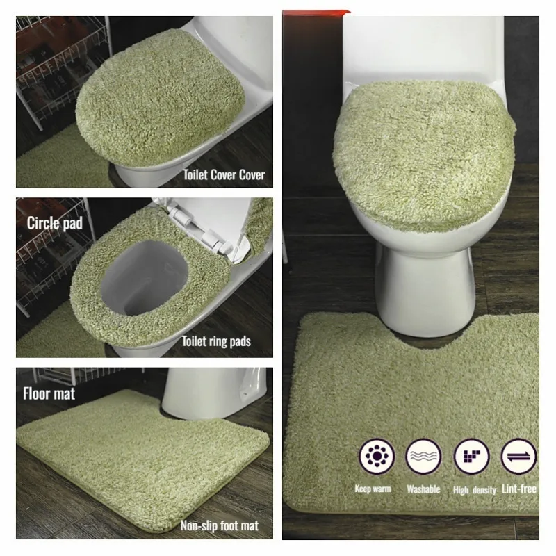 Universal plush warm toilet seat three sets of thickened toilet cover cushion toilet seat ring cover U-shaped cushion