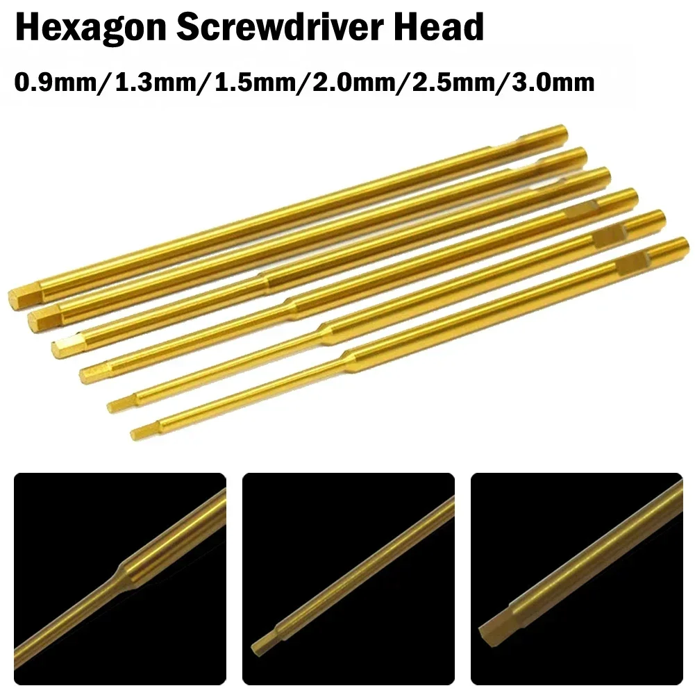 1pcs HSS Hexagon 100mm Screwdriver Head 0.9/1.3/1.5/2.0/2.5/3.0mm Screwdriver Hand Tools For RC Drone Aircraft Model-Toys ﻿