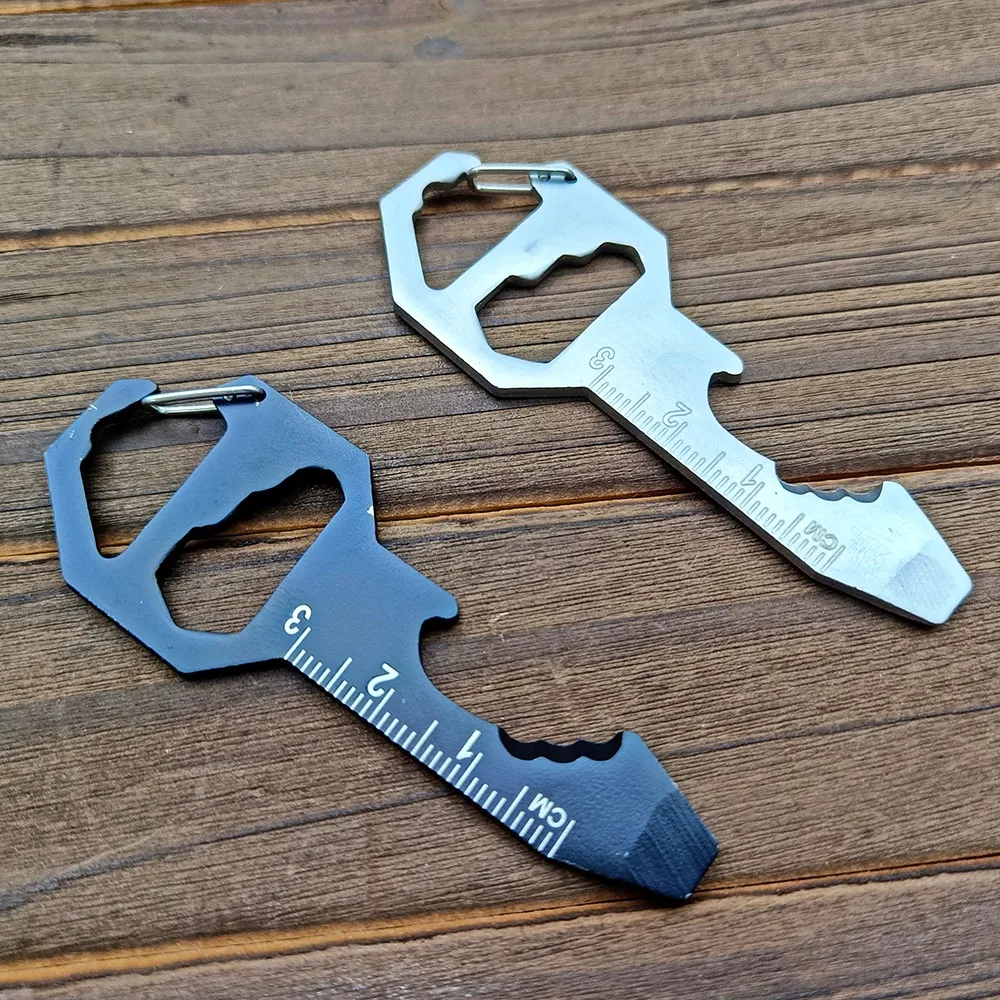 Creative Bottle Opener Keychain Outdoor Portable Multi-tool Men Women Car Motorcycle Key Chain Pendant Fast-Hanging Accessory