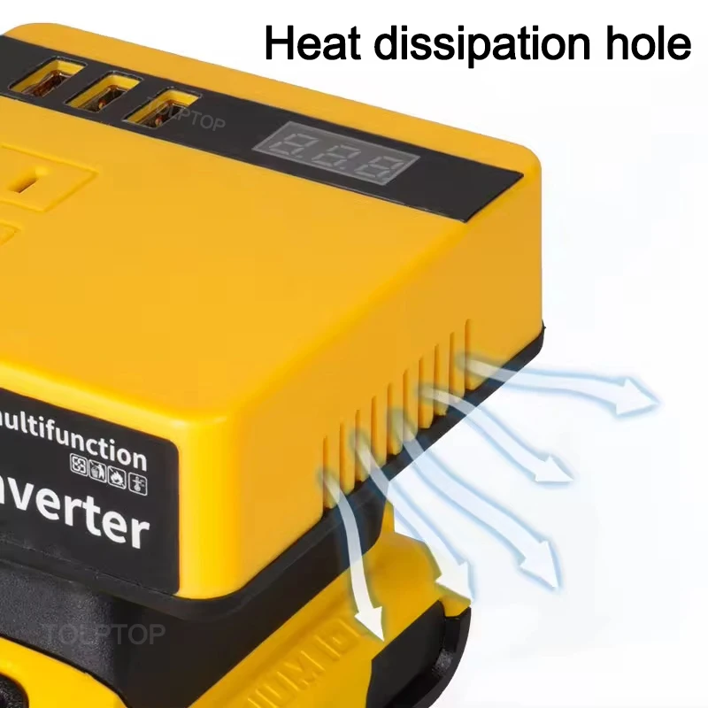 Imagem -05 - Multifunções Intelligent Lithium Battery Inverter Trabalho ao ar Livre Inverter para Makita Dewalt Milwaukee com Tensão Display 220v