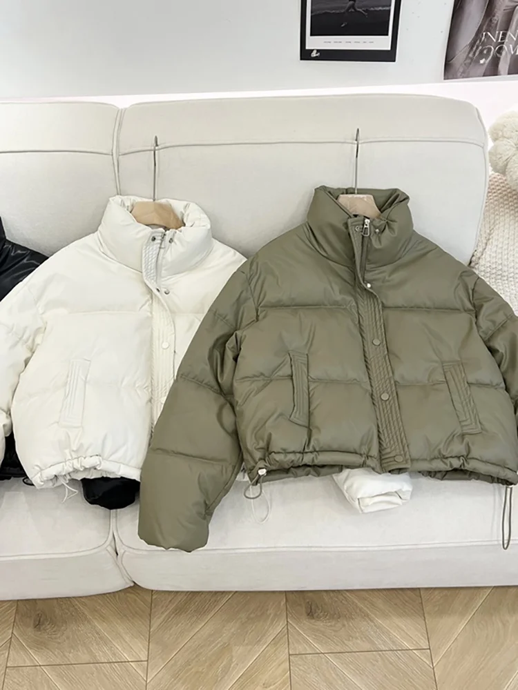 

Утепленная хлопковая куртка с воротником-стойкой, универсальный дизайн, корейский стиль, для повседневной носки, женское пальто, стандартный крой, длинная молния