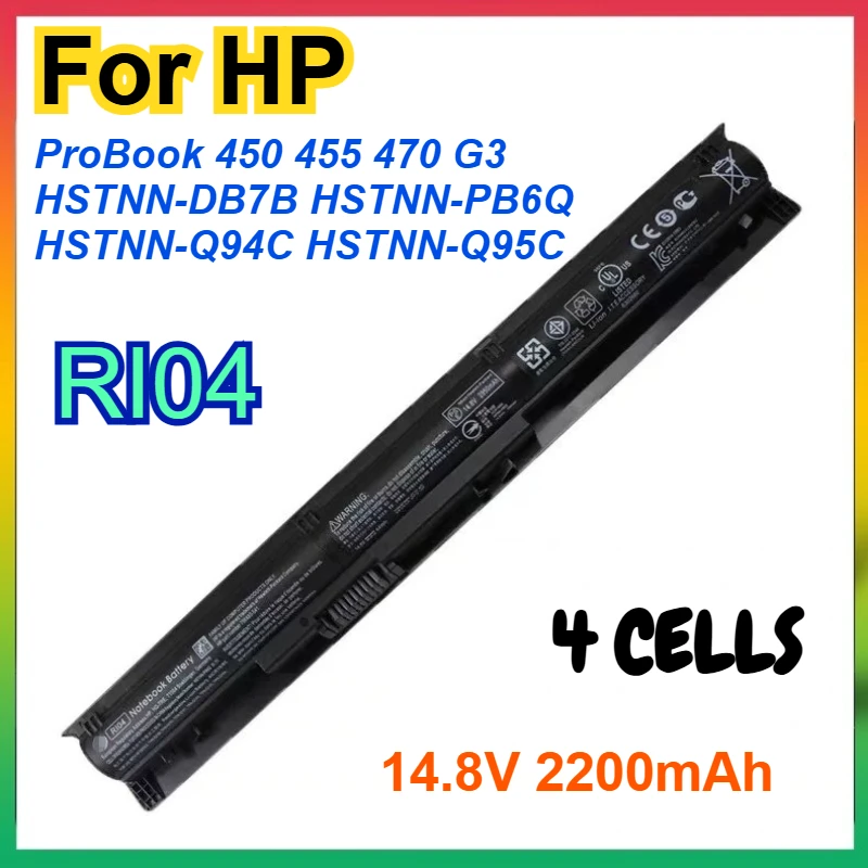

New 4 CELLS 14.8V Laptop Battery for HP ProBook 450 455 470 G3 HSTNN-DB7B HSTNN-PB6Q RI04 RI04XL RI06XL HSTNN-Q94C HSTNN-Q95C