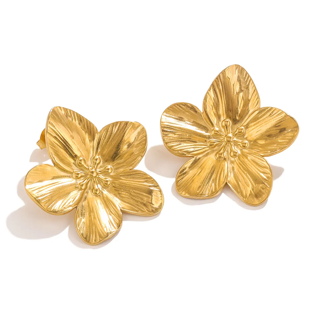 1 Paar Edelstahl Retro elegante Blumen ohrringe neue Mode pvd vergoldet hochwertige wasserdichte Schmuck Geschenke