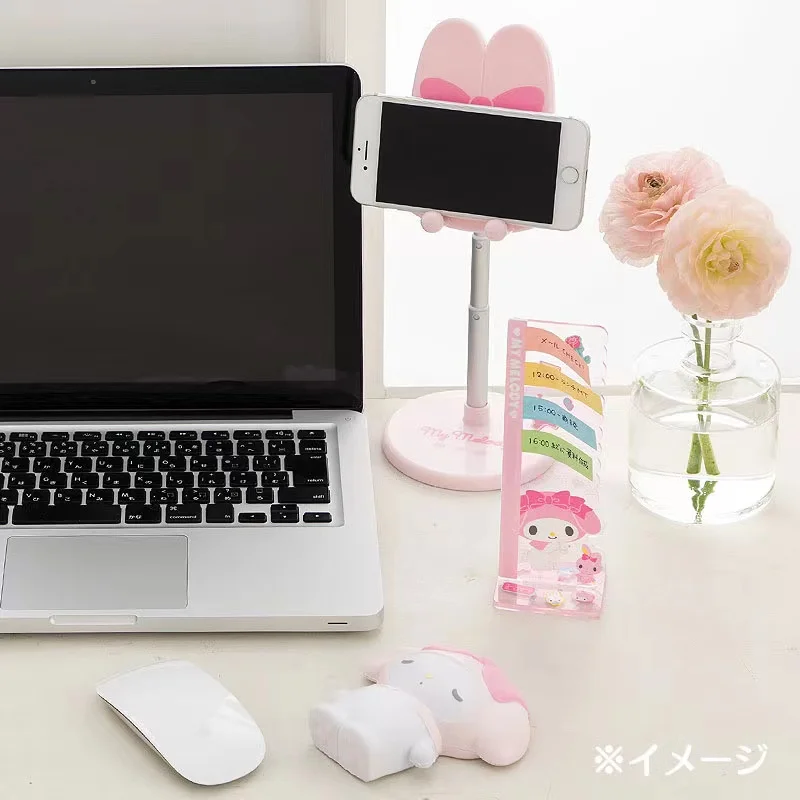 Japan Original Sanrio Cartoon Kuromi Mymelody Cinnamoroll Adjustable Mobile Phone Holder Desktop Ipad Stand Kawaii Toy Girl Gift