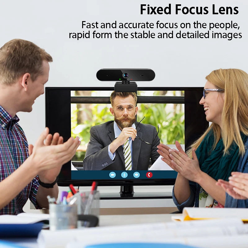 Ultra HD 4K Webcam Fixed Focus Laptop Computer Camera with Microphone USB Plug and Play Camera PC for Streaming / Video Call
