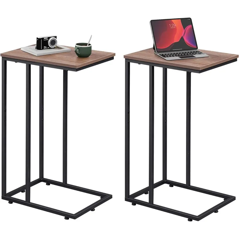 C Shaped End Tables Set o 2, C Table Side Table or Couch, TV Trays Set o 2, Couch Side Tables that Slide Under, Small Side Table