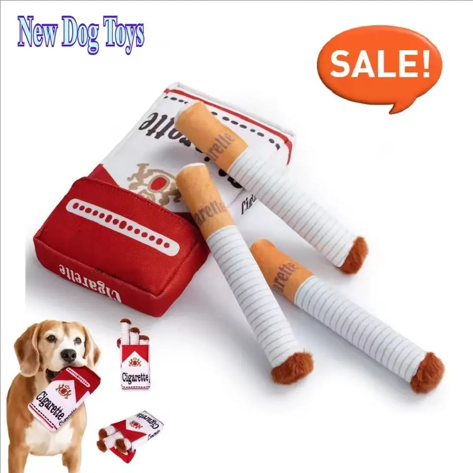 Kreative Zigarette Interaktive Giggles Hundespielzeug Lustiges interaktives Plüsch-Hundespielzeug Lustiges Plüsch-Kauspielzeug Zigarettenschachtel Haustiergeschenke