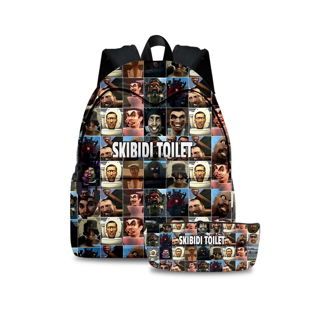 

Two-piece 3D Game New Product Skibidi Toilet Toilet Around Backpack Student Schoolbag Pencil Bag Best Birthday Gift