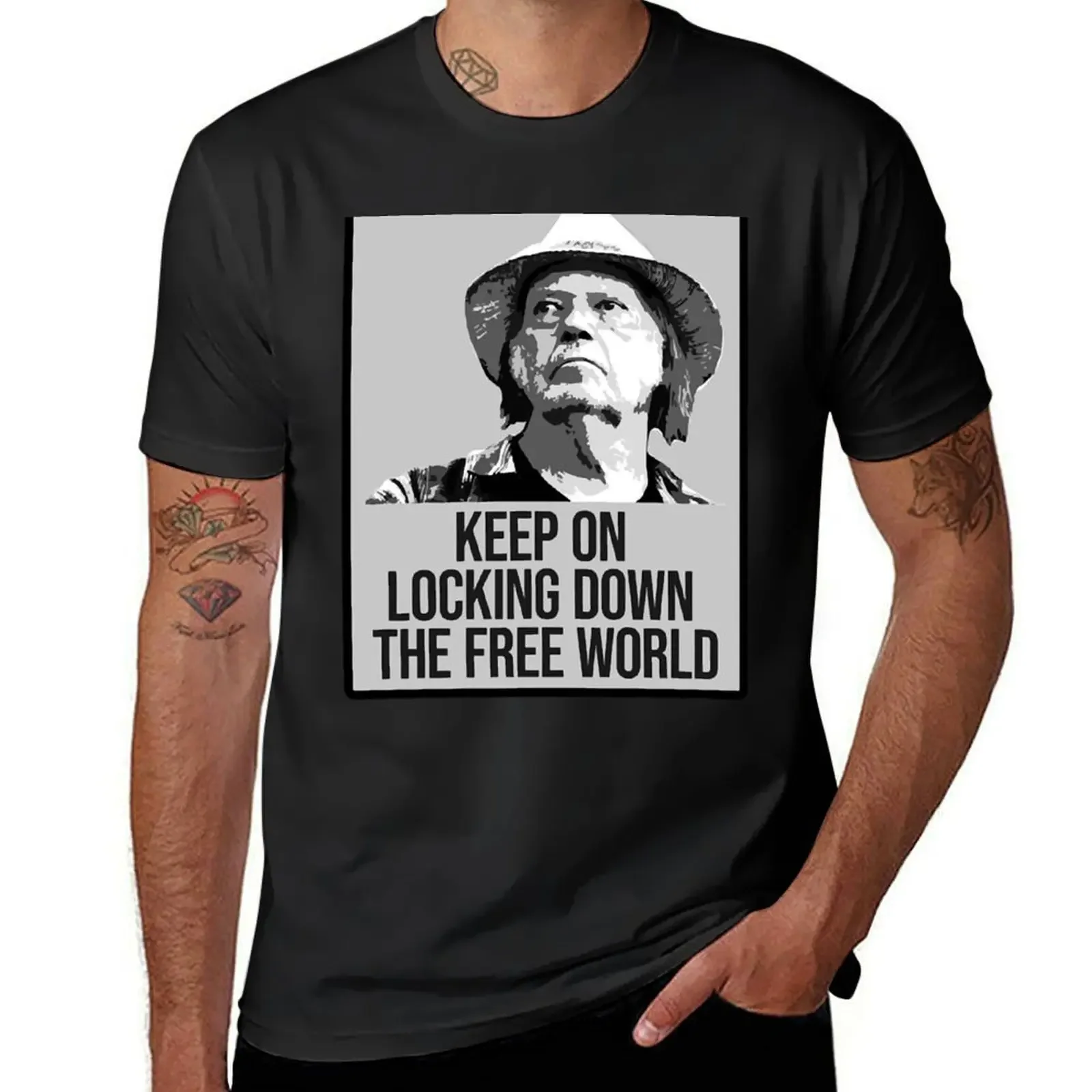 

Neil Young Keep on locking T-Shirt man clothes customs designer shirts vintage t shirts for men