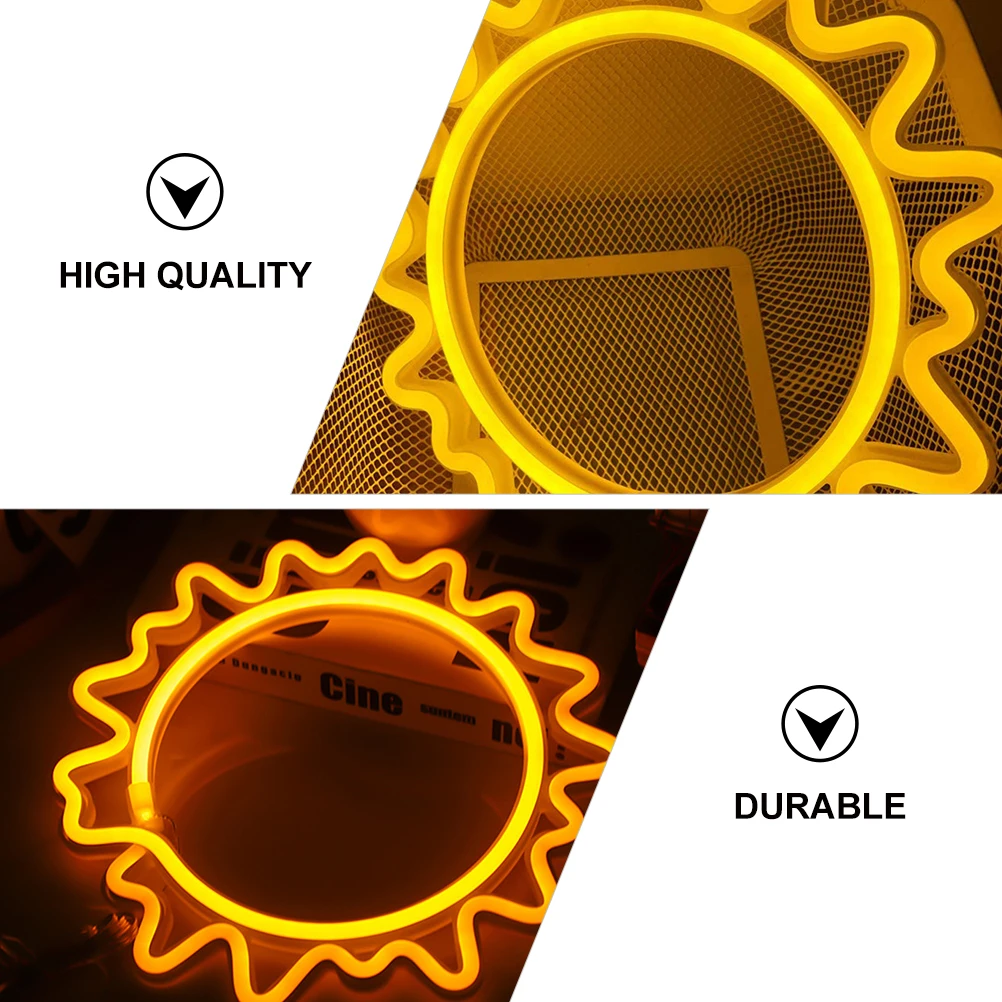 Led ضوء الشمس مصباح دافئ أصفر البلاستيك جدار ديكور Usb بالطاقة النيون ضوء الليل لغرفة النوم مهرجان ديكور المنزل الشمس