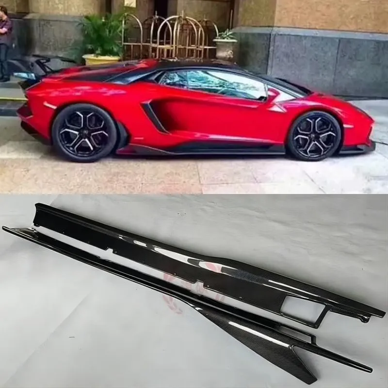 For Lamborghini Aventador LP700 LP720 LP750 2011-2019 Real Carbon Fiber Panels Side Skirts Body Kit lip Cover