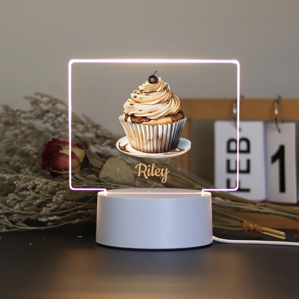 1 pc pretty snack,angel or birds UV Print Personalized Name 3D Visual Night Light Night Lamp For Living Room Kids Room