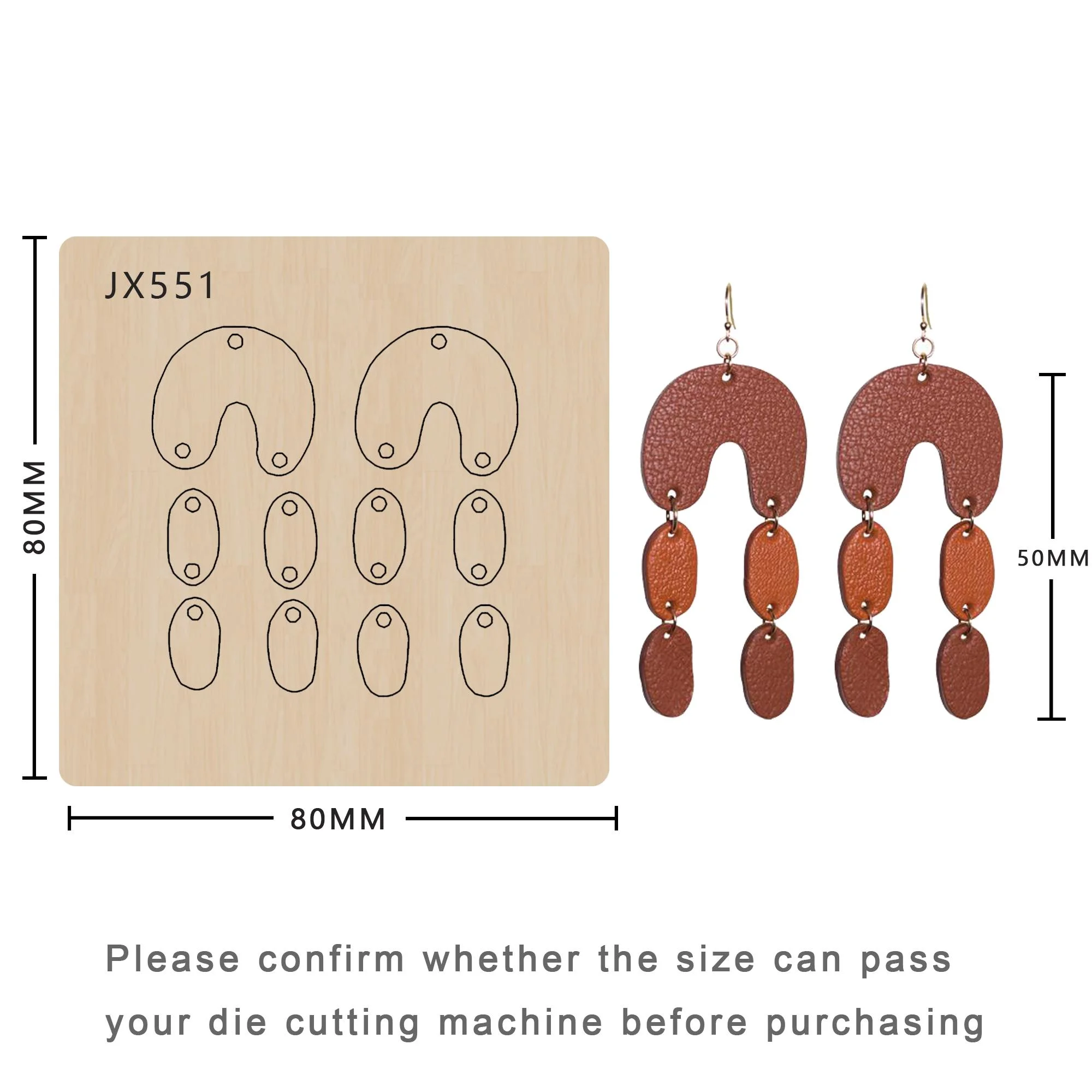 

Leather Earring Cutting Dies, Craft Dies, Suitable for Common Die Cutting Machines on the Market, New