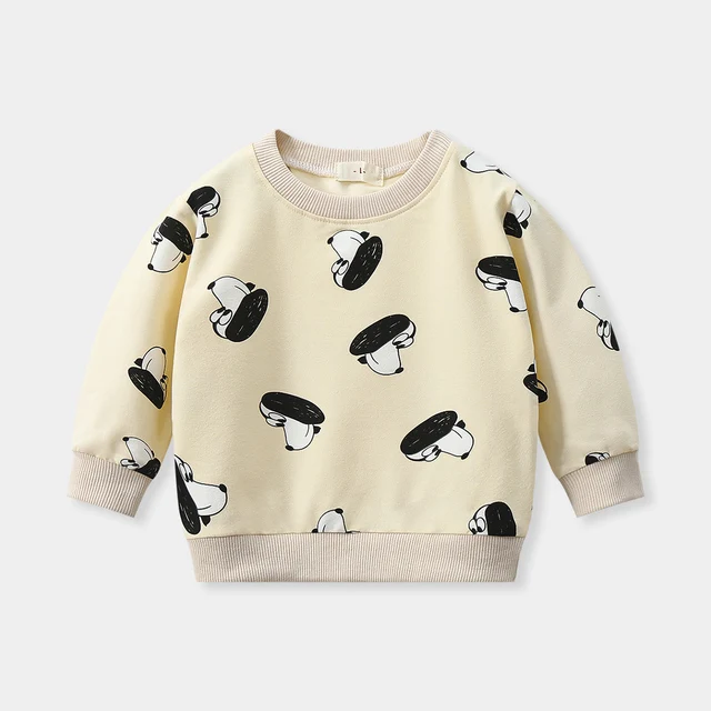 Brand New Design Hoodie Casual Spring Autumn Clothes  Unisex Round Neck Long Sleeves Pullovers Toddler Cute Cotton Cartoon Tops