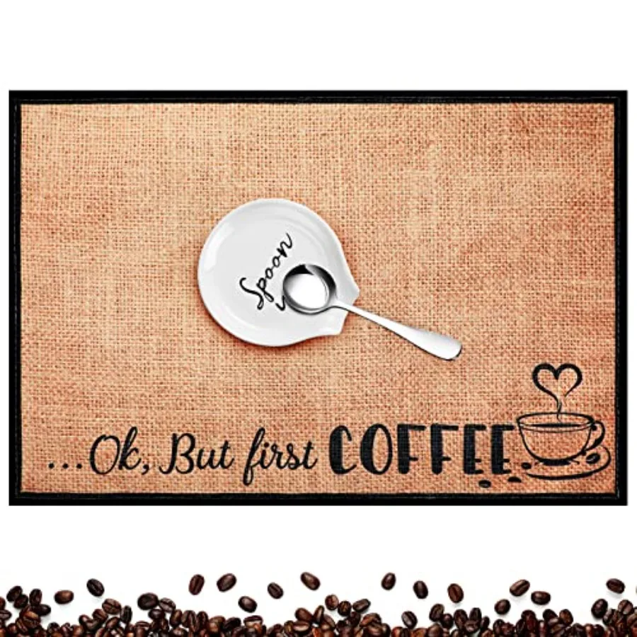

yley 3 Pieces Coffee Spoon Rest Rustic Bar Mat and Set Farmhouse Teaspoon Holder Station Ceramic Funny Tray Accessories r Rests