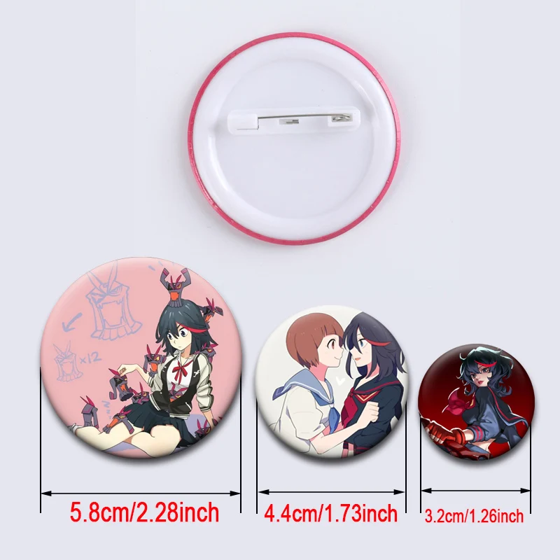 Kill La Kill Pins Cute Anime Figure Brooches Matoi Ryuuko Kiryuuin Satsuki Cartoon Badge for Backpack Accessories Jewelry Gifts