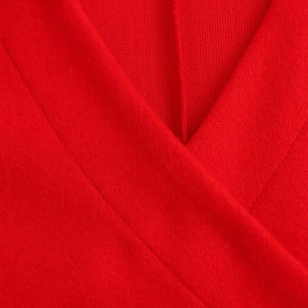 Suéter de manga larga con cuello en V para mujer, Jersey de punto suelto rojo, informal, de una sola botonadura, elegante, sólido, ropa de calle suave, moda de otoño