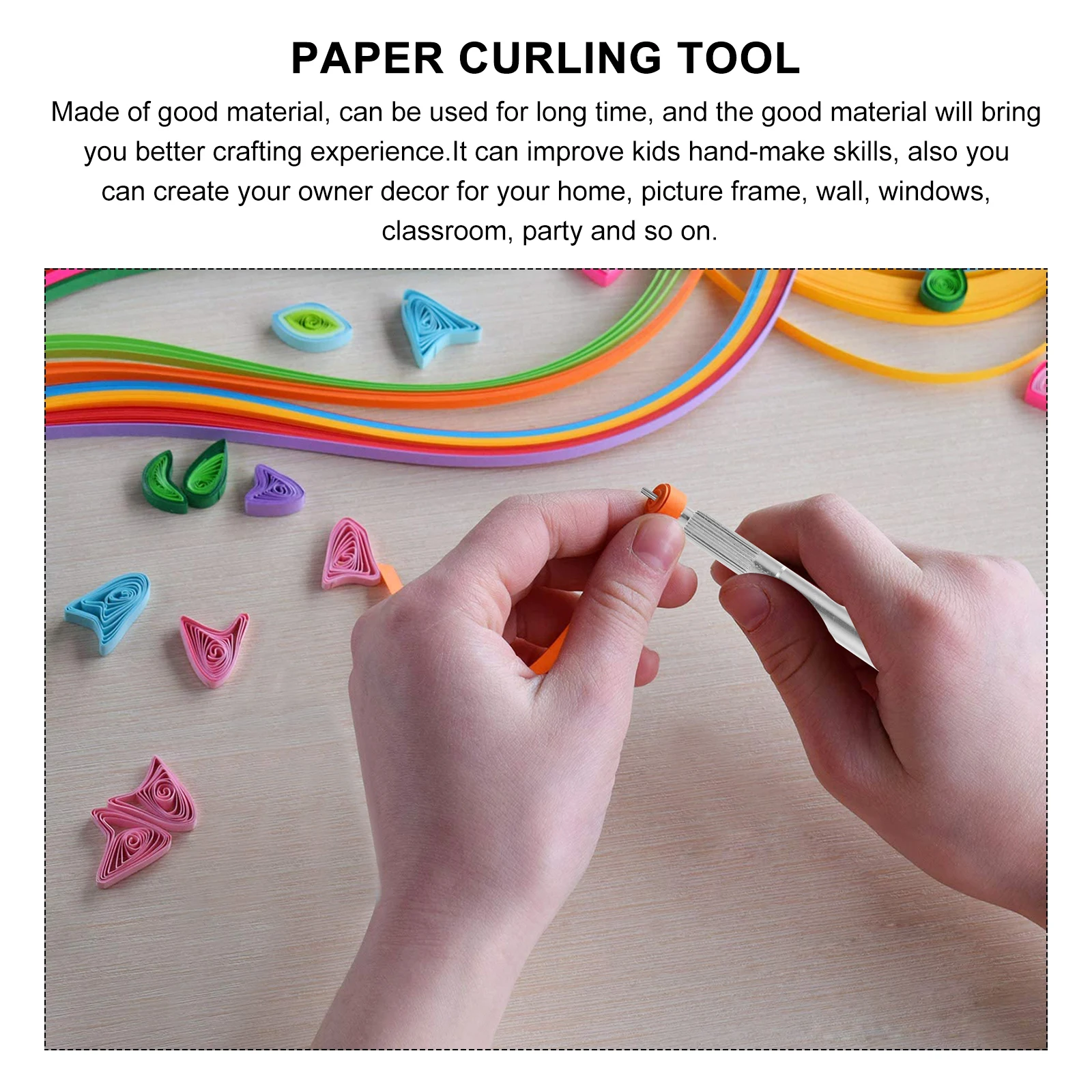 

2Pcs Metal Paper Quilling Pen Premium Reusable Curling Tool for Handmade Decorations Frames Wall Art Silver Paper Curling Tool