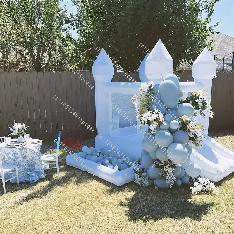 9Ft Commercial Wedding Party Inflatable Bounce Pullover White Wedding Castle White Inflatable House Jump House