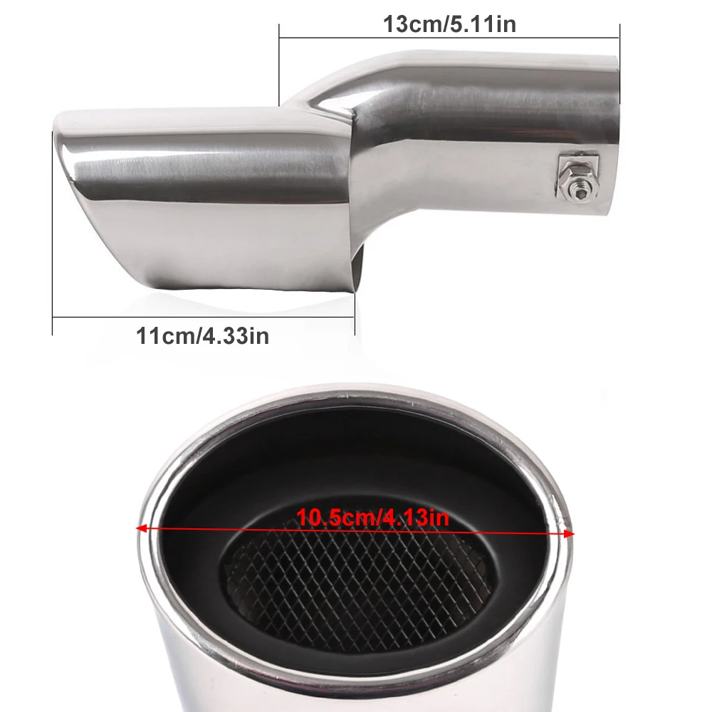 Exhaust Tip Universal for Honda Civic 10th Gen 4dr Sedan 2016 2017 Exterior Accessories Rear Exhaust Muffler Tip End Pipe