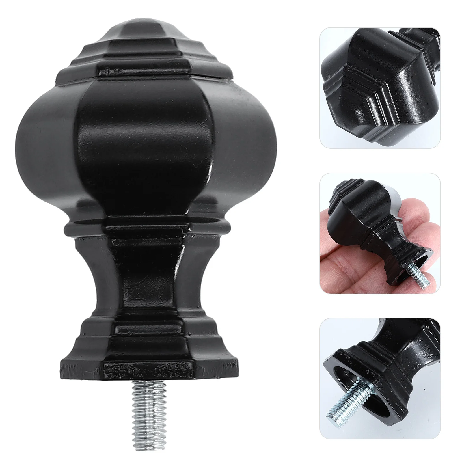 

2pcs Tower Style Curtain Rod Ends Premium Abs Decorative Head Plug For Home Window Decoration Roman Rod Accessories