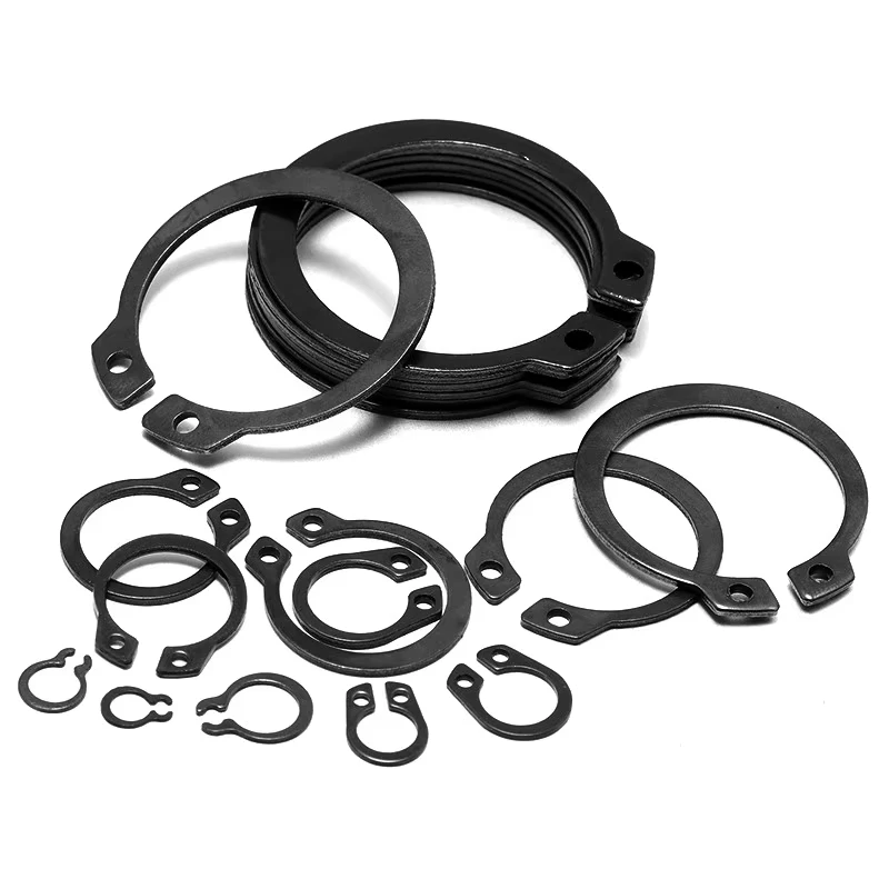 M3~M40 Black 65Mn External Circlips C-Clip Retaining Shaft Snap Rings C Type Outer Retaining Ring for Bearing Shaft