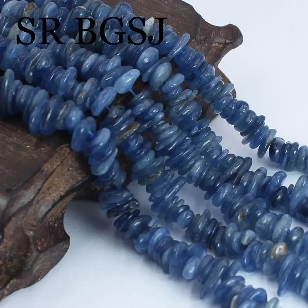 10-11mm Freeform Keshi Spacer Blue Kyanite  Wholesale Freeform Gems Jewelry Making DIY Loose Stone Chips Beads Strand 15\