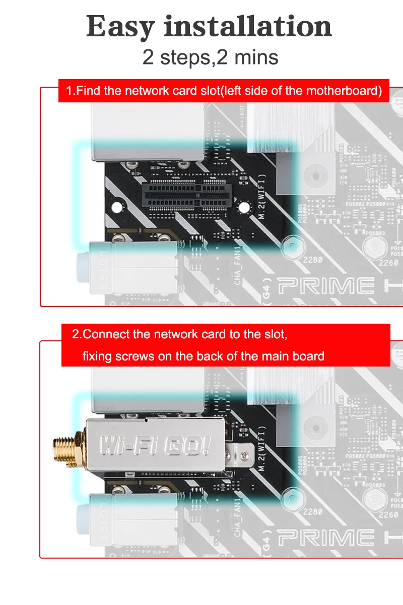 WiFi 6E AX210 Network Card 5374Mbps BT5.3 WiFi Go Wireless Adapter For Asus H610M-A B660M B550 Z370 X470 PC motherboard