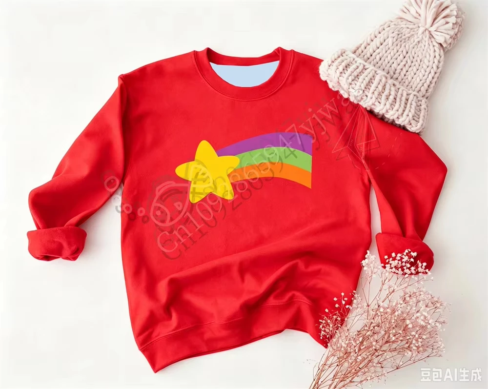 Herbst Mabel Rainbow Shooting Star Sweatshirt Cartoon Fans Halloween-Kostüm O-Ausschnitt Hoodie Erwachsene Unisex Herren Damen Sweatshirt – Detail 4