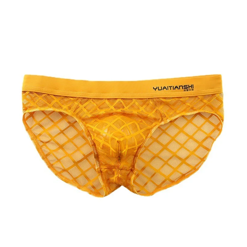 Men's Underwear Solid Color Mesh Breathable Triangle Pants Low Rise Underpants