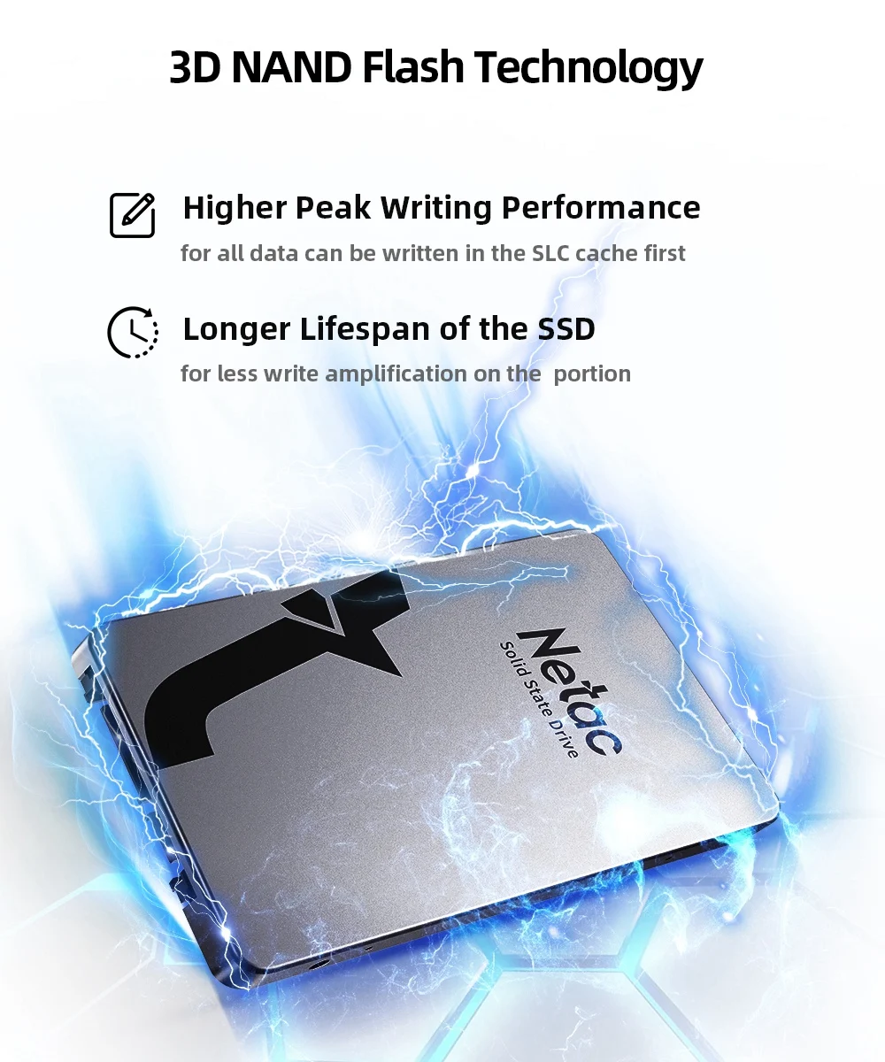 Netac SSD 1TB 2TB SATA 2,5 Zoll HDD SSD 128GB 256GB 512GB SSD-Laufwerk Festkörperlaufwerk für Desktop – Detail 8