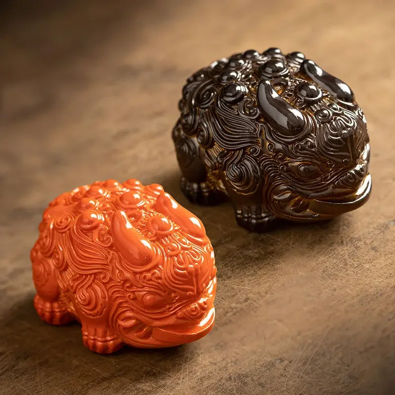 Mini Resin Color-changing Tea Pet Zhaocai Animal Sculpture Tea Table Decoration Zen Tabletop Ornaments Exquisite Tea Accessories