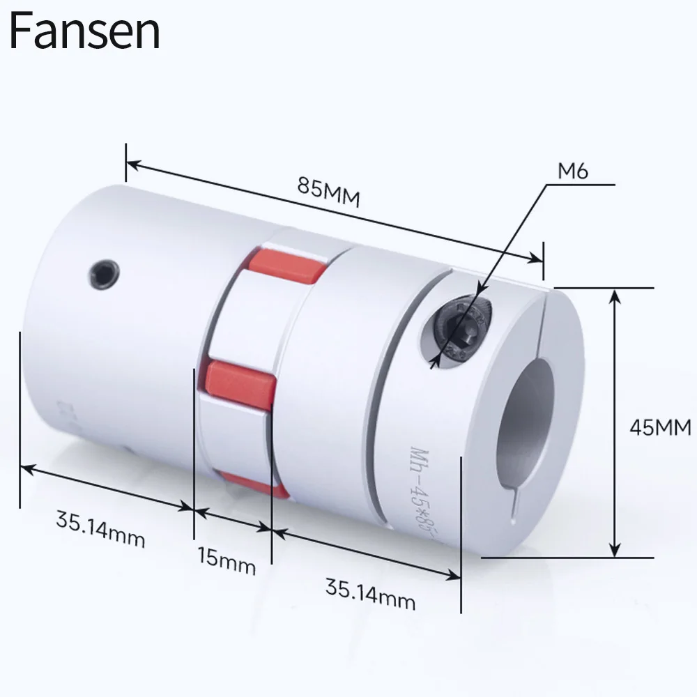 Fansen Jaw Shaft Coupler D45L85 Spider Flexible Motor Aluminium Flexible Coupling Encoder Connector10/12/14/15/16/17/19/22/25mm