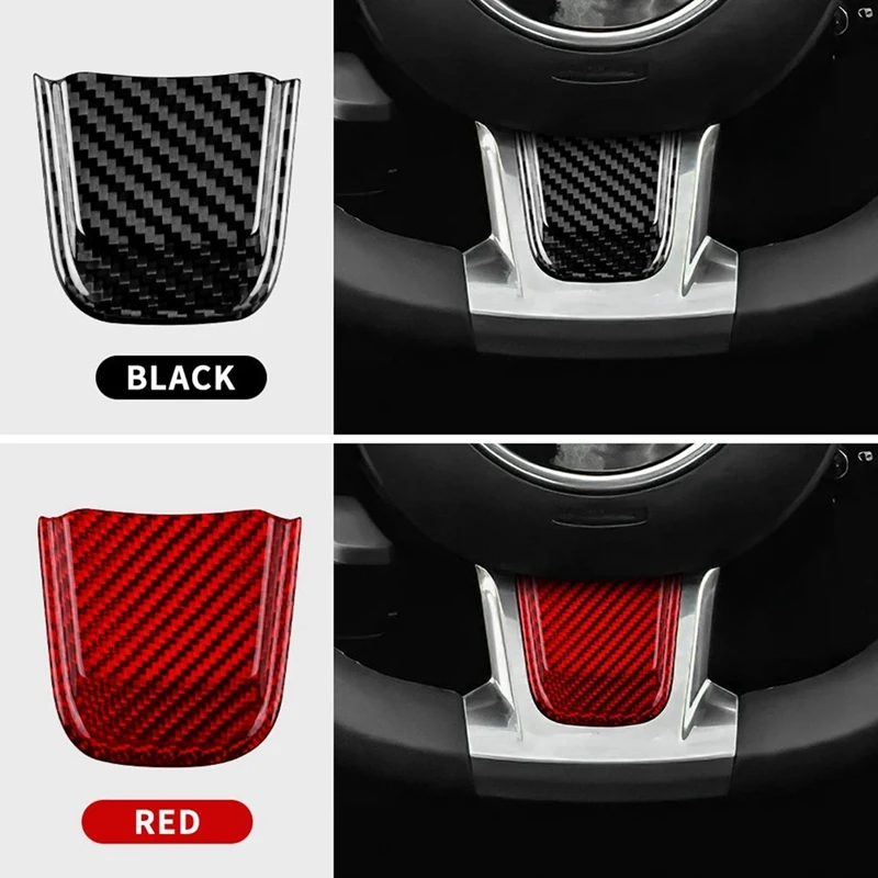 Real Hard Carbon Fiber Sticker For Fiat 500 Abarth 595 2020 2021 2022 2023 Car Steering Wheel Trim Accessories