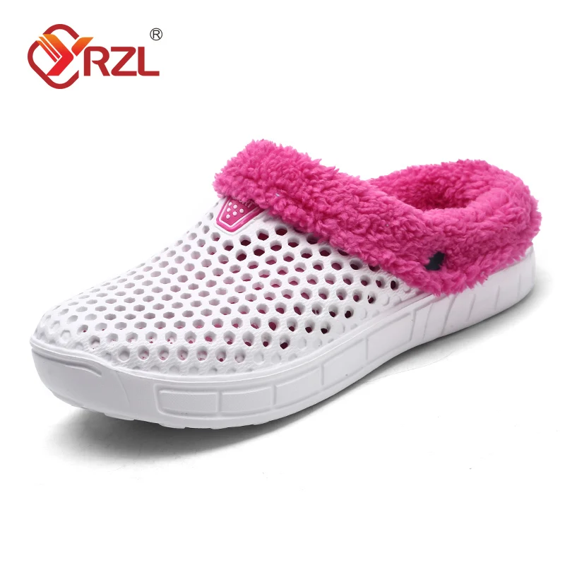 YRZL Womens Winter Slippers Men Indoor Warm Shoes Non Slip Cotton Pantoffels Casual Clogs Slip on House Floor Slippers for Woman