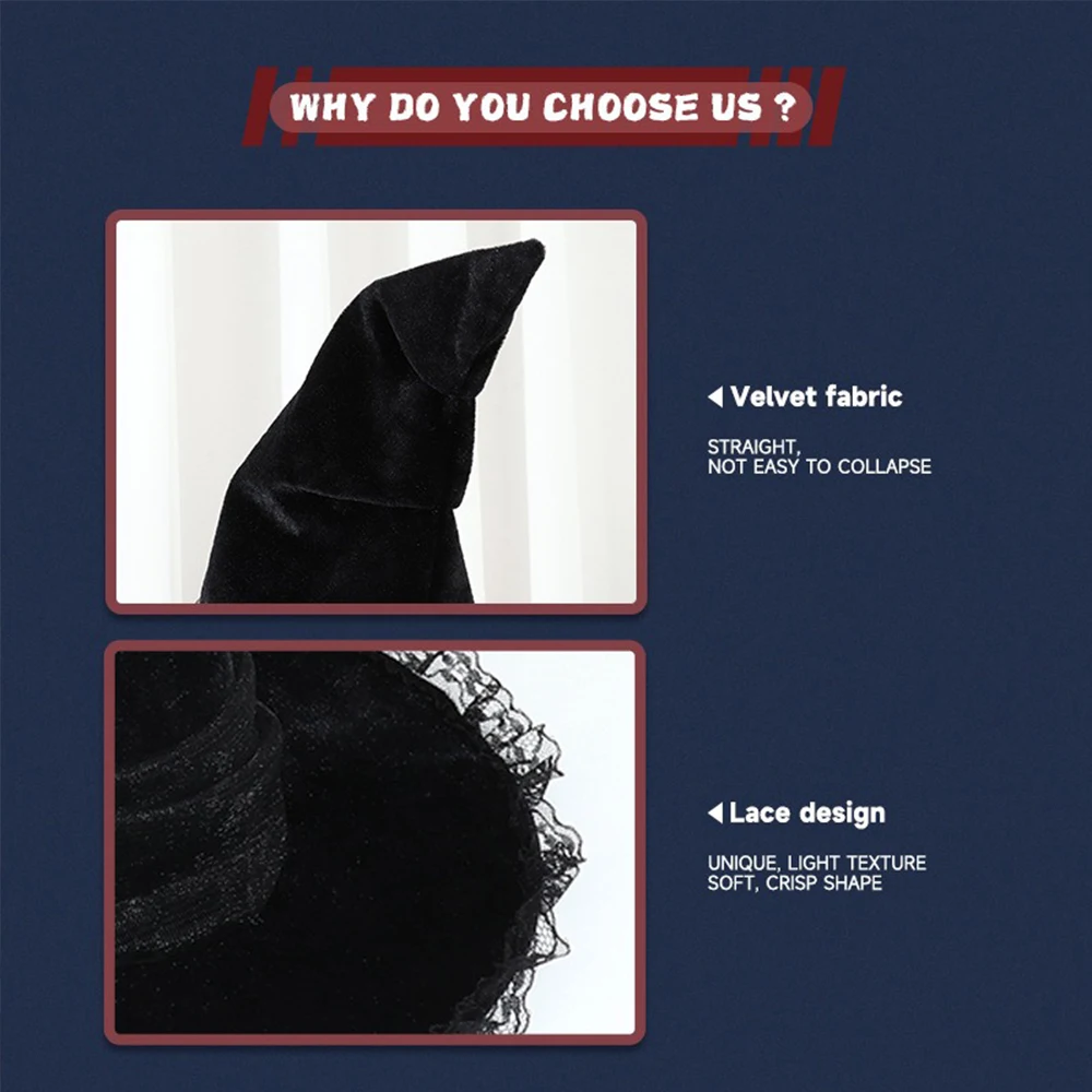 Halloween Witch Hat Punk Gothic Queen Headdress Wizard Cap Baroque Halloween Cosplay Dress Up Party Masquerade Accessories