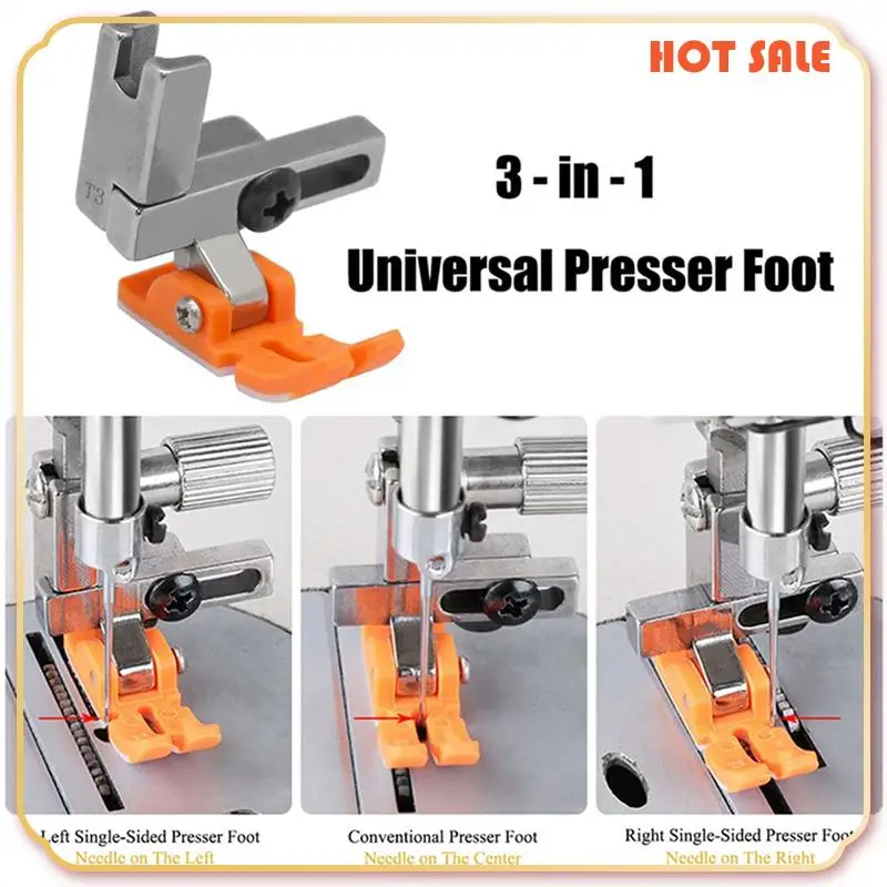 Calcador universal ABFA T3 esquerdo e direito de um lado multifuncional de plástico três em um calcador