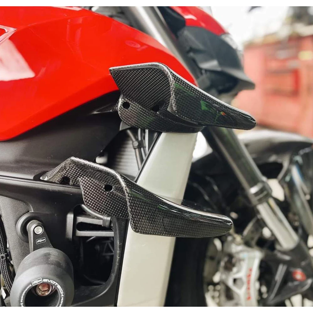 for DUCATI STREETFIGHTER V4 2020 2021 Motorcycle Carbon Fiber Winglet Air Deflector Wing Kit Spoiler Fairing Guard Protector