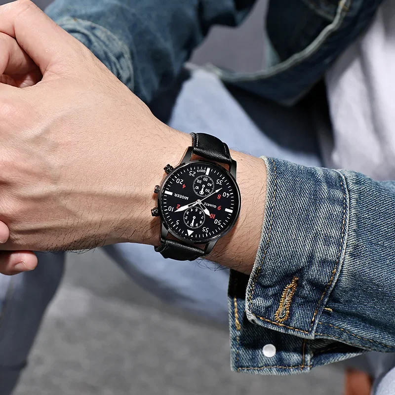 Top Brand Luxury Men's Watches Casual Leather Belt Analog Quartz Wrist Watches for Men Fashion Sports Male Clock Reloj Hombre