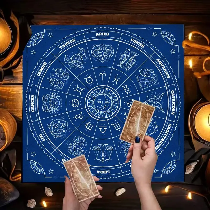 VIKAMA rainbow aurora borealis northern lights witchy divination mat reiki healing meditation spiritual altar decor