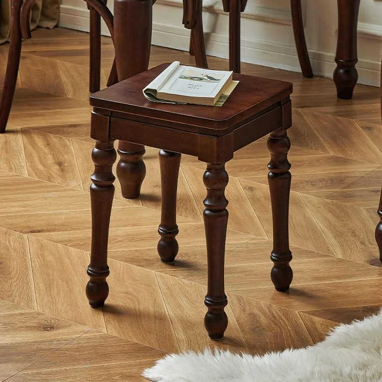 American solid wood stools can be stacked chairs, home dining room all walnut small stools, benches, living room square stools