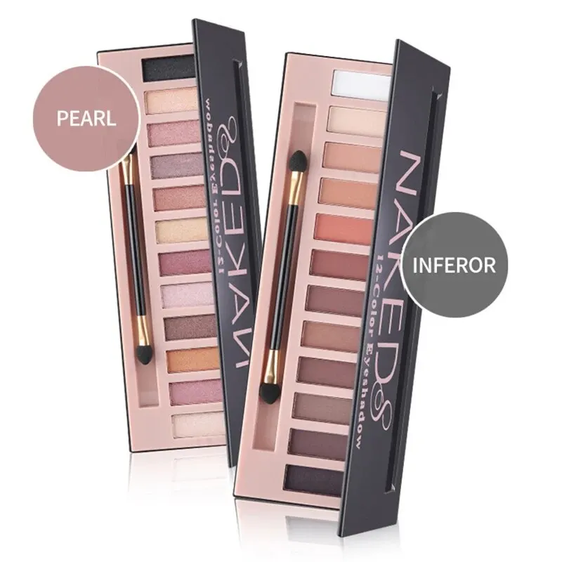 12 màu Eyeshadow Palette sáng bóng ngọc trai Matte lớn trái đất màu Eyeshadow không thấm nước cao sắc tố lâu dài mắt mỹ phẩm