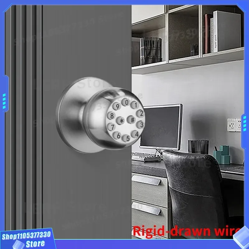 Stainless Steel Round Door Lock Cylinder for Indoor Bedroom Bathroom Wooden Door Universal Spherical Knob Lockset Hardware