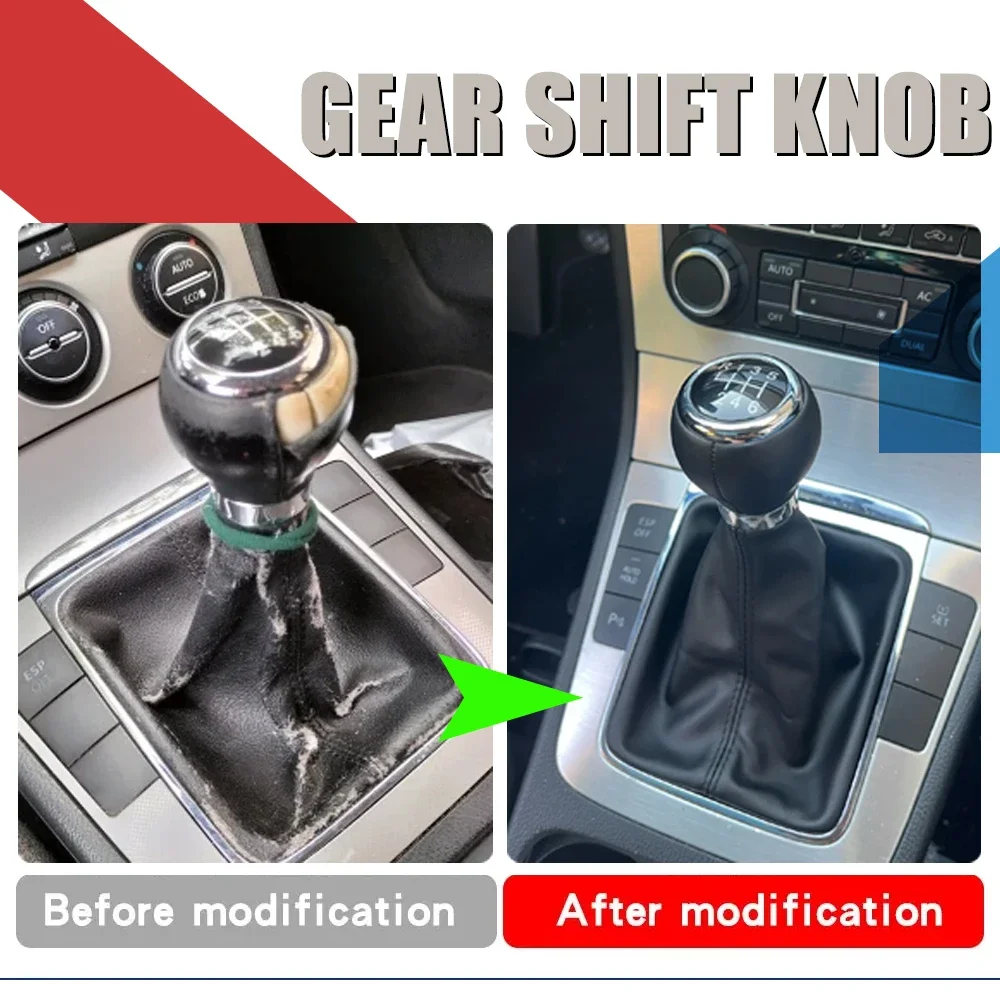 اكسسوارات ل Volkswagen VW Passat B6 5/6 سرعة والعتاد التحول المقبض رافعة عصا الجراب واقي أحذية بلاستيك طوق 2005-2011