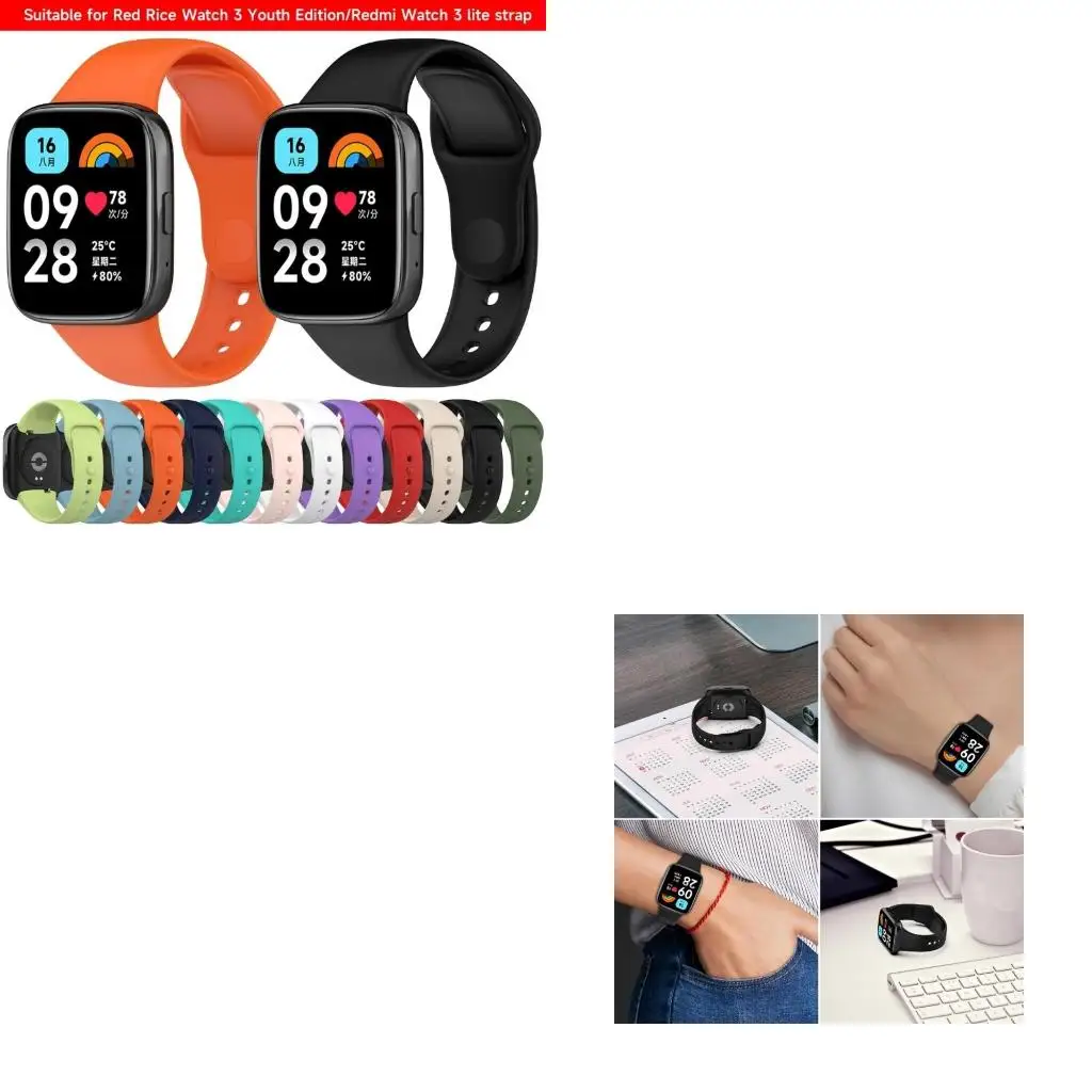 Pulseiras relógio para Redmi Watch3 Lite Active Mulheres Homens Meninas Pulseiras Silicone Macio Pulseira Substituição